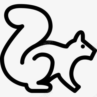 松鼠动物绒毛图标图标