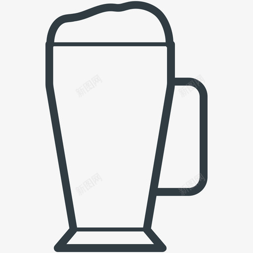 啤酒杯食物线图标svg_新图网 https://ixintu.com 啤酒杯 食物矢量线图标