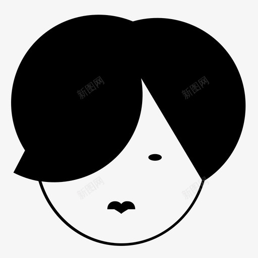 现代短发造型性感图标svg_新图网 https://ixintu.com 刘海 头发和脸 女孩 女性 性感 现代短发 舒适 表情 造型 面部 风格