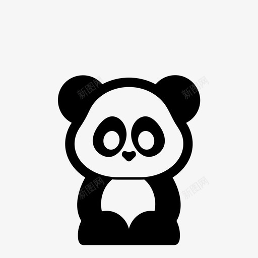熊猫熊动物亚洲图标svg_新图网 https://ixintu.com 中国 亚洲 动物 可爱 可爱的动物 毛茸茸 熊猫熊 竹子