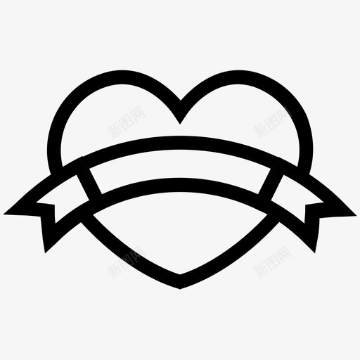 心形徽章爱情和浪漫线图标svg_新图网 https://ixintu.com 心形徽章 爱情和浪漫线图标