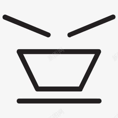 食物碗酒店线图标图标