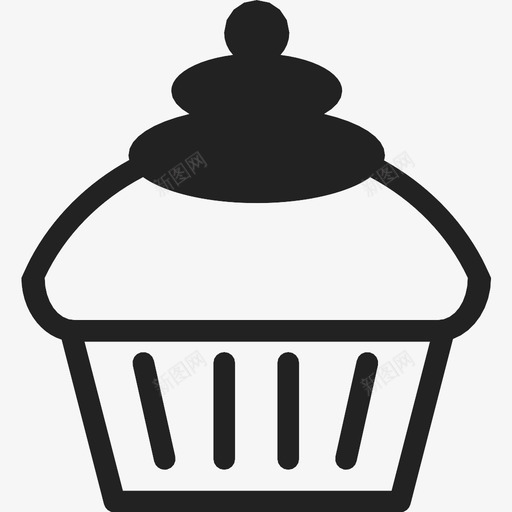 纸杯蛋糕烘焙食品美味图标svg_新图网 https://ixintu.com 浇头 烘焙食品 甜点 糖霜 纸杯蛋糕 美味 食物