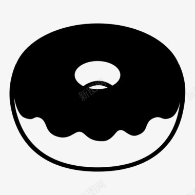 甜甜圈上釉油炸图标图标