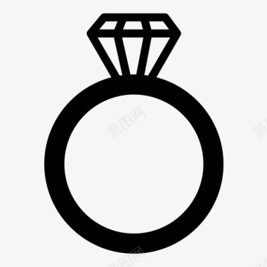 结婚戒指石头结婚图标图标