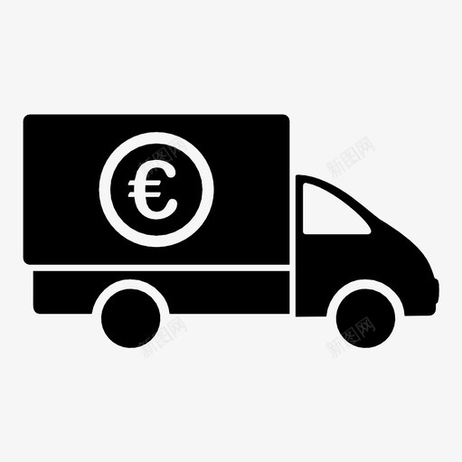 欧元交割卡车运输图标svg_新图网 https://ixintu.com 人员 使用 卡车 欧元交割 物流 现金 货币 运输 银行
