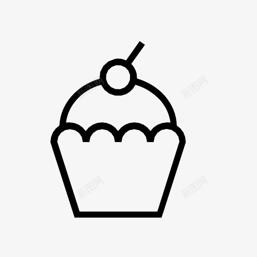纸杯蛋糕甜点糖霜图标svg_新图网 https://ixintu.com 奶油 樱桃 甜品 甜点 糖霜 纸杯蛋糕 食品