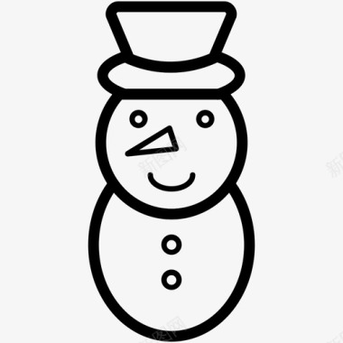 雪人圣诞线图标图标