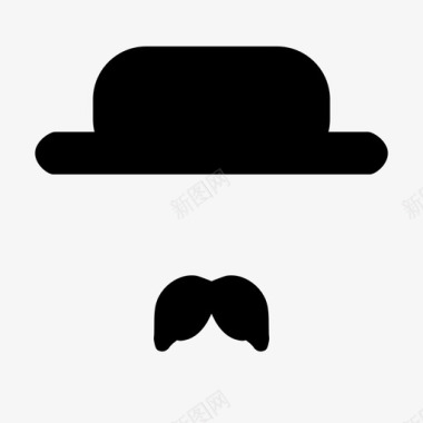 帽子和胡子绅士头图标图标