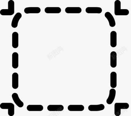 虚线方块缝线缝纫图标图标