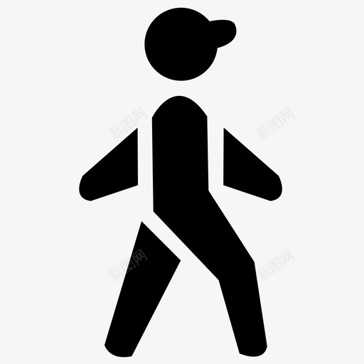 步行过马路人慢走图标svg_新图网 https://ixintu.com 人慢走 人走 人跑 旅行 横穿 步行 行人 街道 过马路
