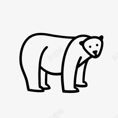 北极熊展品物体图标图标
