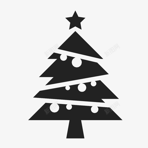圣诞树基督教装饰图标svg_新图网 https://ixintu.com 圣诞树 圣诞节 基督教 松树 灯饰 节日 装饰