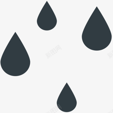 雨滴天气凉爽标图标图标