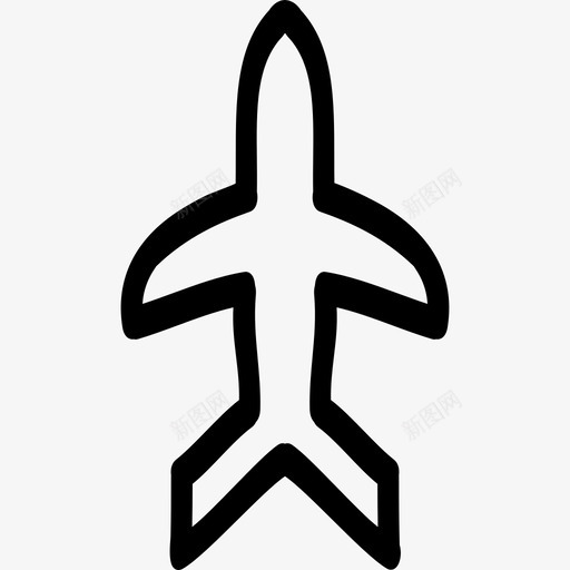 飞机手绘轮廓指向上运输飞行图标svg_新图网 https://ixintu.com 运输 飞机手绘轮廓指向上 飞行