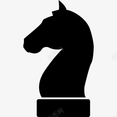 马黑头象棋棋子的轮廓形状马3图标图标
