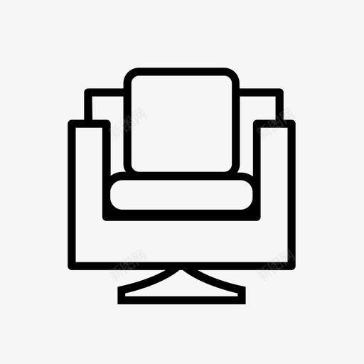 现代扶手椅座椅放松图标svg_新图网 https://ixintu.com 坐 室内设计家具 家具 座椅 放松 现代扶手椅 舒适 靠垫