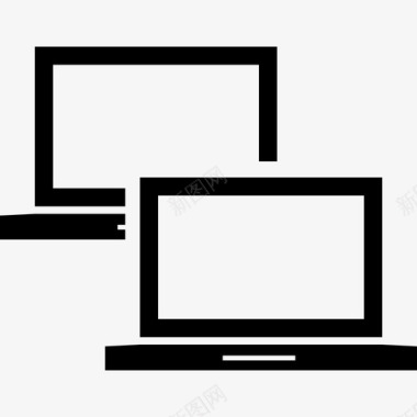 现代笔记本电脑双屏幕工具图标图标
