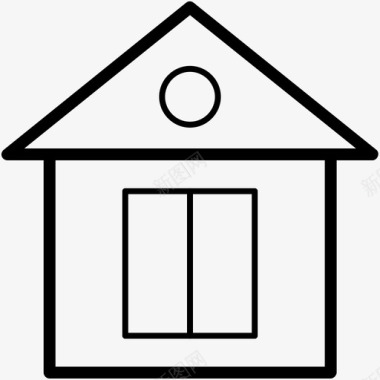 小屋房地产线图标图标