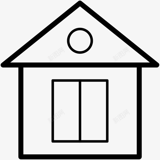 小屋房地产线图标svg_新图网 https://ixintu.com 小屋 房地产矢量线图标