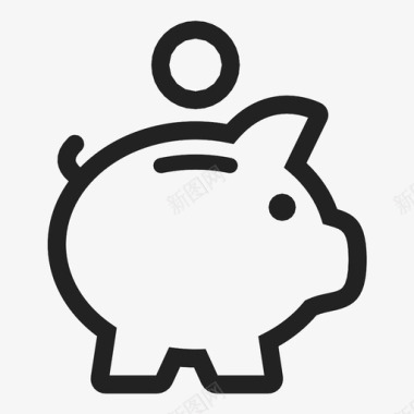 小猪存钱罐钱图标图标
