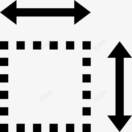 尺寸面积深度图标svg_新图网 https://ixintu.com 宽度 尺寸 深度 长度 面积 高度