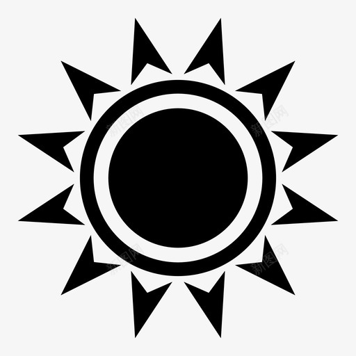 太阳星星中午图标svg_新图网 https://ixintu.com 中午 夏天 太阳 明亮的光线 星星 晴朗的天气 热 齿轮