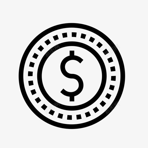 硬币支付货币图标svg_新图网 https://ixintu.com 口袋 支付 现金 硬币 糖果 美元 货币 金融 金融笔划图标 零钱