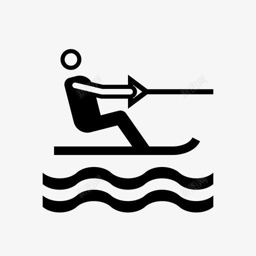 滑水慢车运动图标svg_新图网 https://ixintu.com 划船 动力 单腿 喷气式飞机 娱乐 度假 慢车 滑水 运动