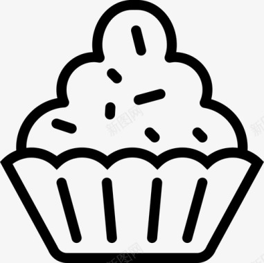 糖霜纸杯蛋糕甜点摊铺图标图标