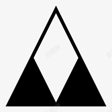 三重三角形箭头点图标图标