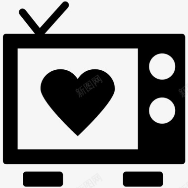 电视复古电视视频图标图标