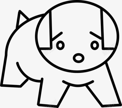 小狗拥抱可爱图标图标