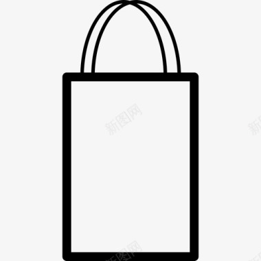 双把手购物袋轮廓商业购物商店图标图标