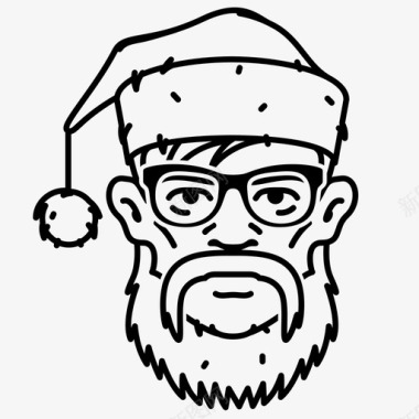 圣诞老人雪橇礼物图标图标