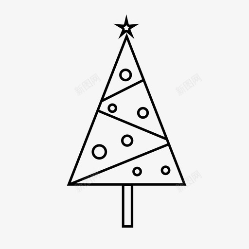 圣诞树传统星星图标svg_新图网 https://ixintu.com 传统 圣诞树 圣诞节 星星 欢乐 节日 装饰 装饰品