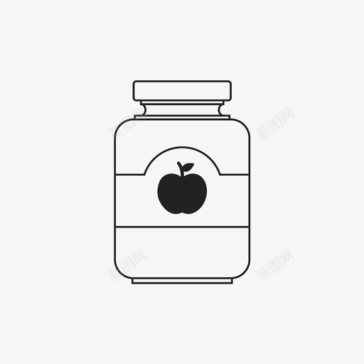 苹果酱瓶子甜点图标svg_新图网 https://ixintu.com 抹酱 水果 浇头 瓶子 甜点 苹果酱 食物