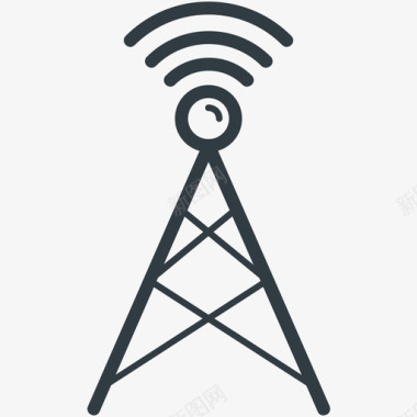wifi塔通信线图标图标