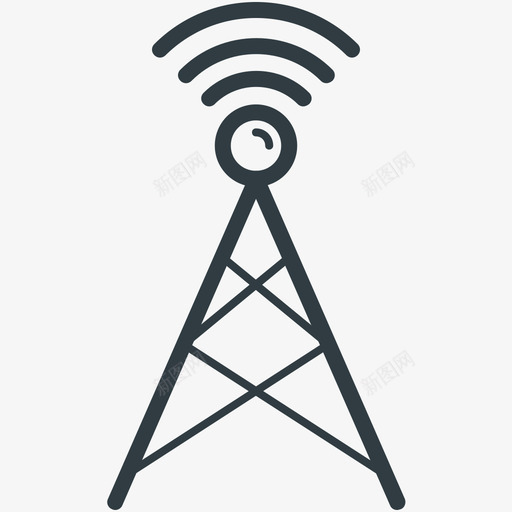 wifi塔通信线图标svg_新图网 https://ixintu.com wifi塔 通信矢量线图标