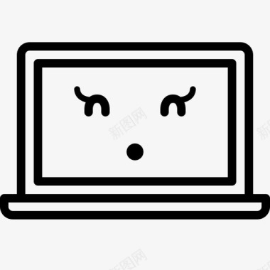 无语笔记本电脑脸图标图标