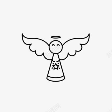 天使好女人有翅膀的女士图标图标