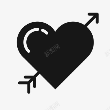 心与箭向上浪漫图标图标