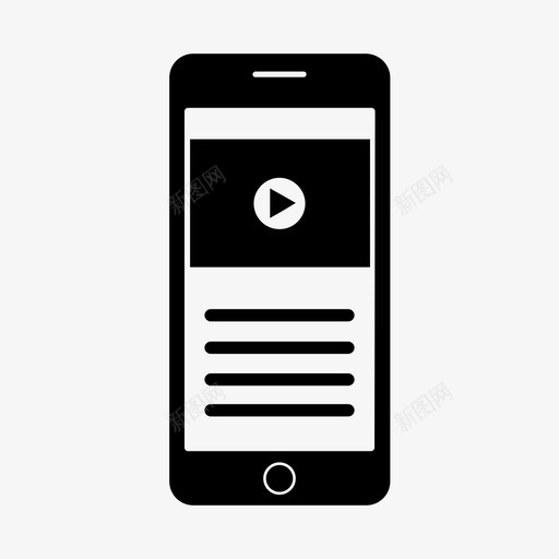 移动视频乐趣在线视频图标svg_新图网 https://ixintu.com 乐趣 剧院 在线视频 屏幕 移动交互用户体验 移动视频 移动视频页面 视频页面