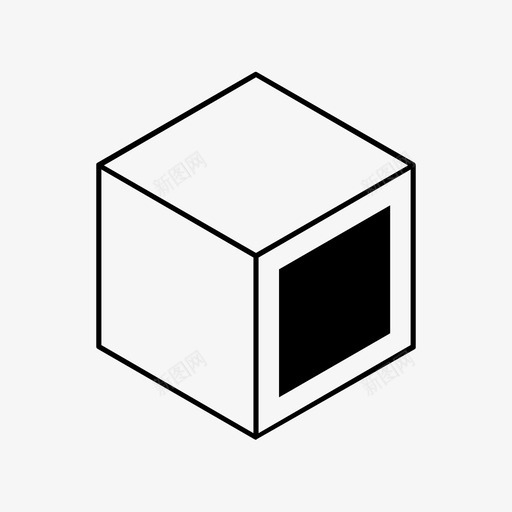 面三维长方体图标svg_新图网 https://ixintu.com 三维 六边形 几何体 多边形 正方形 空心 立方体 长方体 面