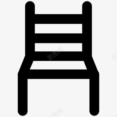椅子建筑和家具加粗线条图标图标