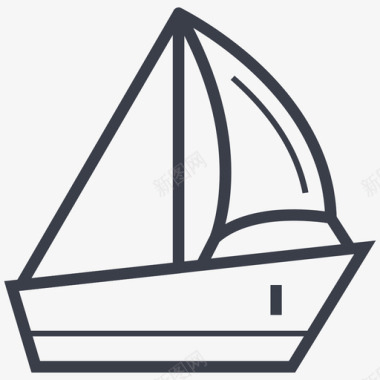 帆船交通标志图标图标