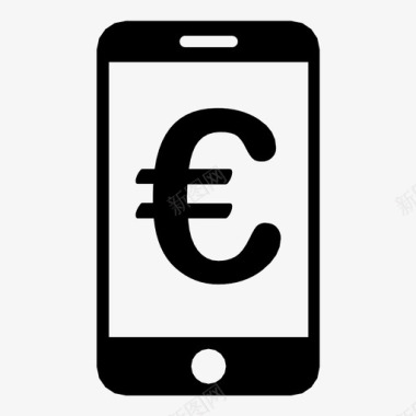 欧元移动支付电话货币图标图标