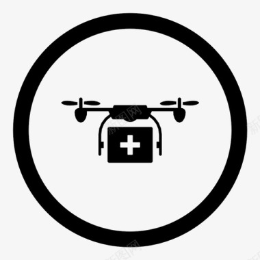 医用无人机运输图标图标
