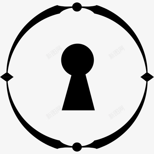 圆上的锁孔形状锁孔图标svg_新图网 https://ixintu.com 圆上的锁孔 形状 锁孔
