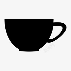 一个茶杯茶杯星星印记图标高清图片
